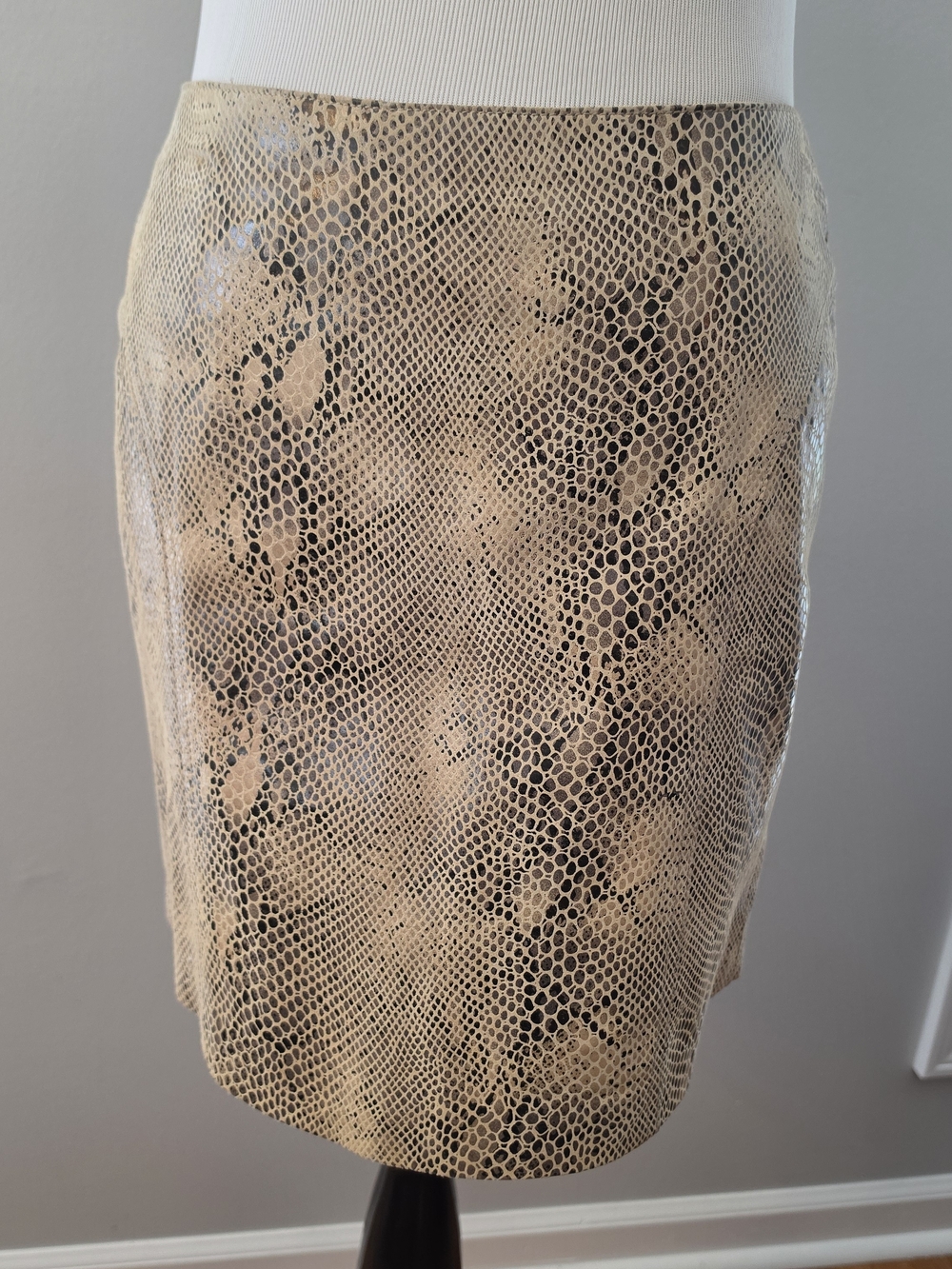 Esprit Beige Snake-Print Pencil Skirt